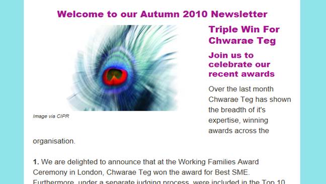 Autumn 2010 Newsletter